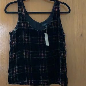 NWT J. Crew Tartan Velvet Sleeveless Top